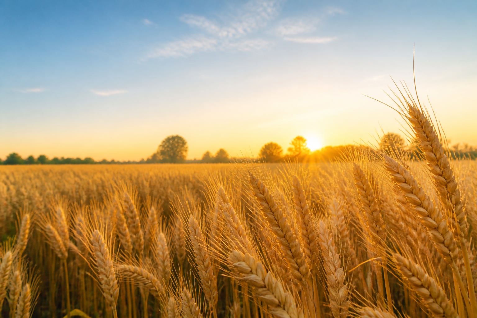 Wheat field at sunrise